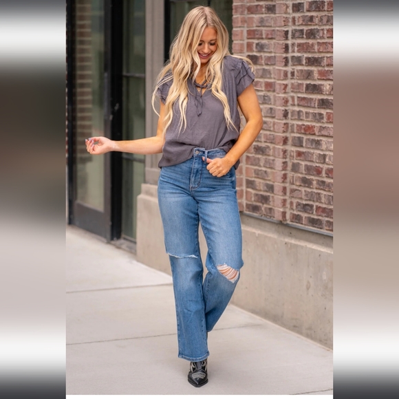 Judy Blue Tummy Control Top High Rise Straight Jeans - Picture 4 of 12